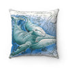Blue Humpback Whale Family Watercolor Art Square Pillow 14 X Home Decor