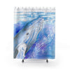 Blue Humpback Whales Song Watercolor Artshower Curtain 71X74 Home Decor