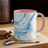 Blue Humpback Whales Vintage Map Watercolor Art Accent Coffee Mug 11Oz