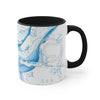 Blue Humpback Whales Vintage Map Watercolor Art Accent Coffee Mug 11Oz