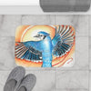 Blue Jay As A Phoenix Ink Art Bath Mat Home Decor