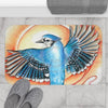 Blue Jay As A Phoenix Ink Art Bath Mat Home Decor