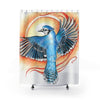 Blue Jay As A Phoenix Ink Art Shower Curtain 71 × 74 Home Decor