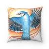 Blue Jay As A Phoenix Ink Black Art Square Pillow Home Decor