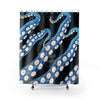 Blue Kraken Octopus Black Ink Art Shower Curtain 71 × 74 Home Decor