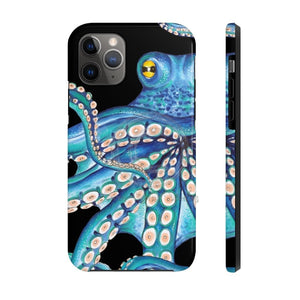 Blue Kraken Octopus On Black Exotic Case Mate Tough Phone Cases Iphone 11 Pro