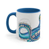Blue Kraken Tentacles Octopus On White Art Accent Coffee Mug 11Oz