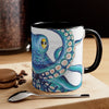 Blue Kraken Tentacles Octopus On White Art Accent Coffee Mug 11Oz