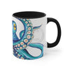 Blue Kraken Tentacles Octopus On White Art Accent Coffee Mug 11Oz