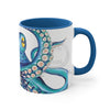 Blue Kraken Tentacles Octopus On White Art Accent Coffee Mug 11Oz /