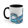 Blue Kraken Tentacles Octopus On White Art Accent Coffee Mug 11Oz