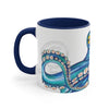 Blue Kraken Tentacles Octopus On White Art Accent Coffee Mug 11Oz