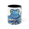 Blue Kraken Tentacles Octopus On White Art Accent Coffee Mug 11Oz Black /