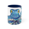 Blue Kraken Tentacles Octopus On White Art Accent Coffee Mug 11Oz Navy /