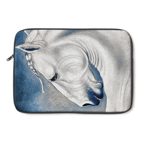 Blue Lusitano Horse Comic Style Laptop Sleeve 13