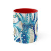 Blue Octopus Comic Crosshatch Style On White Art Accent Coffee Mug 11Oz Red /