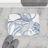 Blue Octopus Dance Ink Art Bath Mat Home Decor