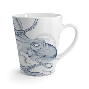 Blue Octopus Dance Ink Art Latte Mug 12Oz Mug