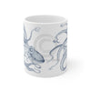 Blue Octopus Dance Ink Art Mug 11Oz