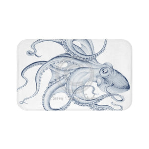Blue Octopus Dance Ink Ii Art Bath Mat 34 × 21 Home Decor