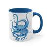 Blue Octopus Dance Watercolor On White Art Accent Coffee Mug 11Oz /