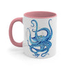 Blue Octopus Dance Watercolor On White Art Accent Coffee Mug 11Oz