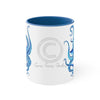 Blue Octopus Dance Watercolor On White Art Accent Coffee Mug 11Oz