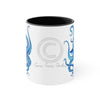 Blue Octopus Dance Watercolor On White Art Accent Coffee Mug 11Oz Black /