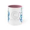 Blue Octopus Dance Watercolor On White Art Accent Coffee Mug 11Oz Pink /