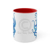 Blue Octopus Dance Watercolor On White Art Accent Coffee Mug 11Oz Red /