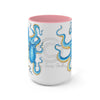 Blue Octopus Ink Art Two-Tone Coffee Mugs 15Oz Mug