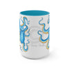 Blue Octopus Ink Art Two-Tone Coffee Mugs 15Oz Mug