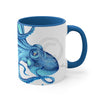 Blue Octopus Ink On White Art Accent Coffee Mug 11Oz /