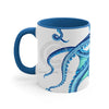 Blue Octopus Ink On White Art Accent Coffee Mug 11Oz