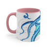 Blue Octopus Ink On White Art Accent Coffee Mug 11Oz