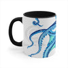 Blue Octopus Ink On White Art Accent Coffee Mug 11Oz