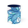 Blue Octopus Ink On White Art Accent Coffee Mug 11Oz Navy /