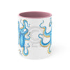 Blue Octopus Ink On White Art Accent Coffee Mug 11Oz Pink /