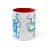 Blue Octopus Ink On White Art Accent Coffee Mug 11Oz Red /
