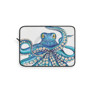 Blue Octopus Kraken Black Ink Art Laptop Sleeve 15