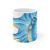 Blue Octopus Kraken Tentacles Ink Watercolor Mug 11Oz