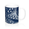 Blue Octopus Map Nautical Watercolor Art Mug 11Oz