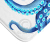 Blue Octopus Tentacles Dance White Bath Mat Home Decor