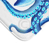 Blue Octopus Tentacles Dance White Bath Mat Home Decor