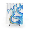 Blue Octopus Tentacles Ink Art Shower Curtains 71X74 Home Decor
