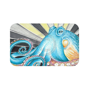 Blue Octopus Tentacles Retro Ink Art Bath Mat 34 × 21 Home Decor