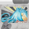 Blue Octopus Tentacles Retro Ink Art Bath Mat Home Decor