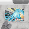 Blue Octopus Tentacles Retro Ink Art Bath Mat Home Decor