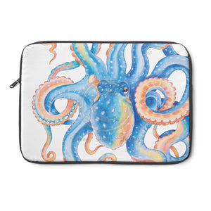 Blue Octopus Tentacles Watercolor Art Laptop Sleeve 13