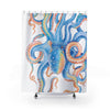 Blue Octopus Tentacles Watercolor Art Shower Curtains 71X74 Home Decor